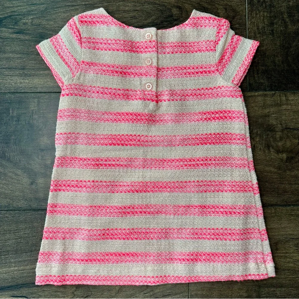 The Children's Place NWT Pink & Gold Metallic Striped Tweed Dress - 18-24 Months